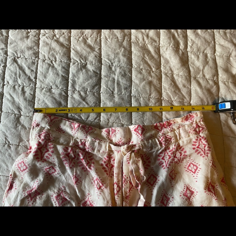 Artisan NY Cream & Red Linen Shorts Size S - Picture 8 of 9